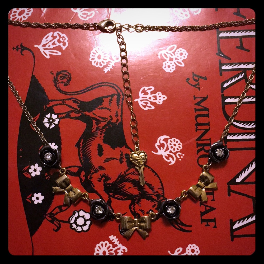 Betsey Johnson rose and bow necklaces